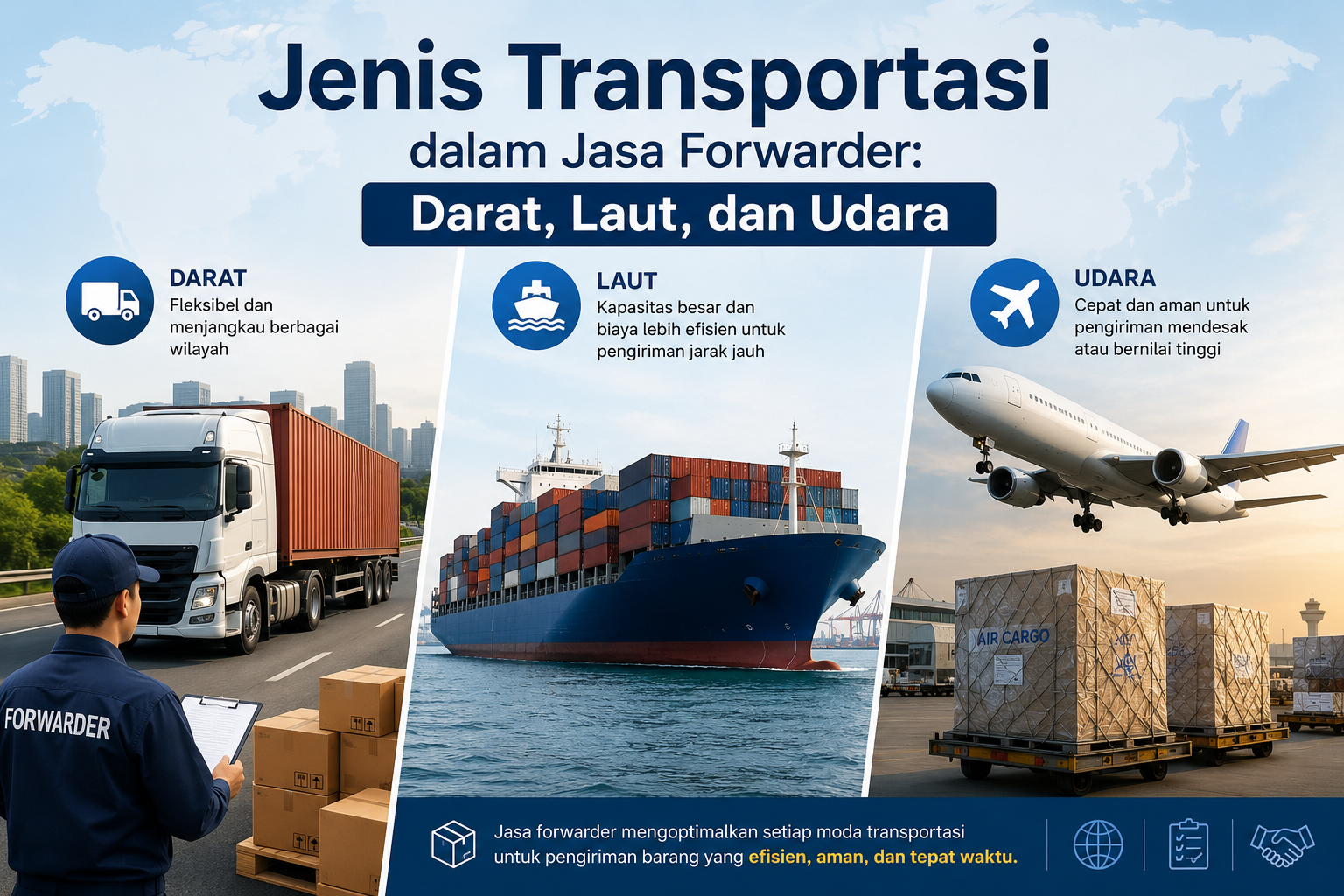 Jenis Transportasi dalam Jasa Forwarder: Darat, Laut, dan Udara