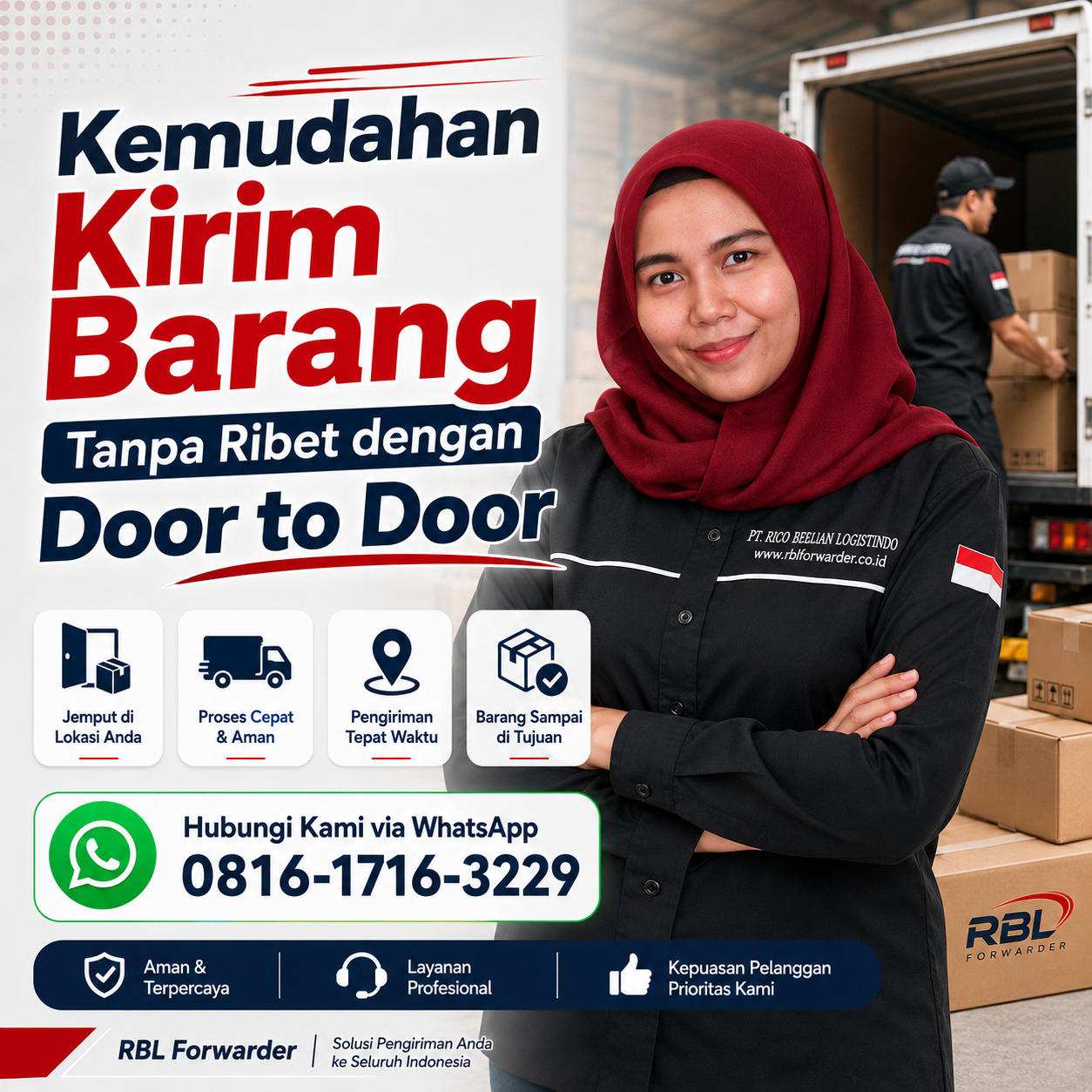 Layanan Door to Door untuk pengiriman barang dari alamat pengirim ke penerima