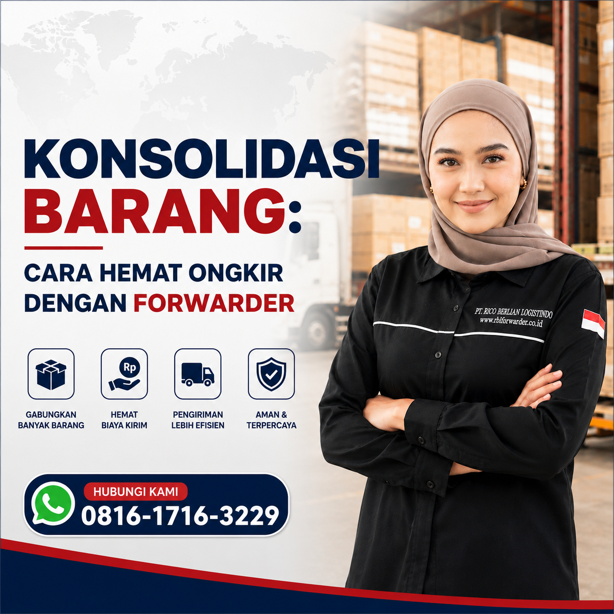 Konsolidasi Barang di gudang forwarder sebelum proses pengiriman