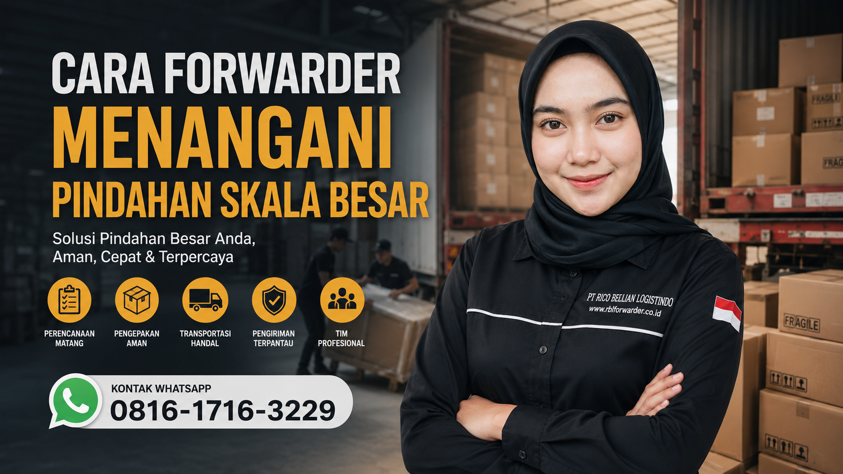 Proses packing untuk Pindahan Skala Besar sebelum pengiriman