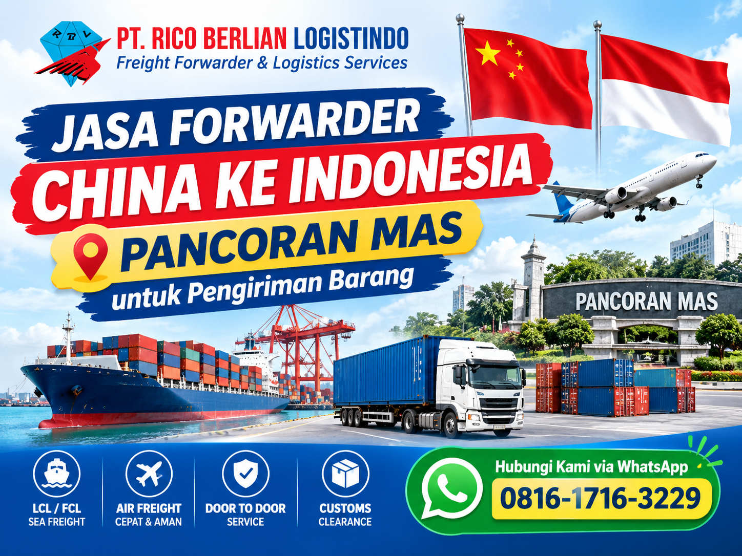 jasa forwarder China ke Indonesia Pancoran Mas untuk pengiriman barang