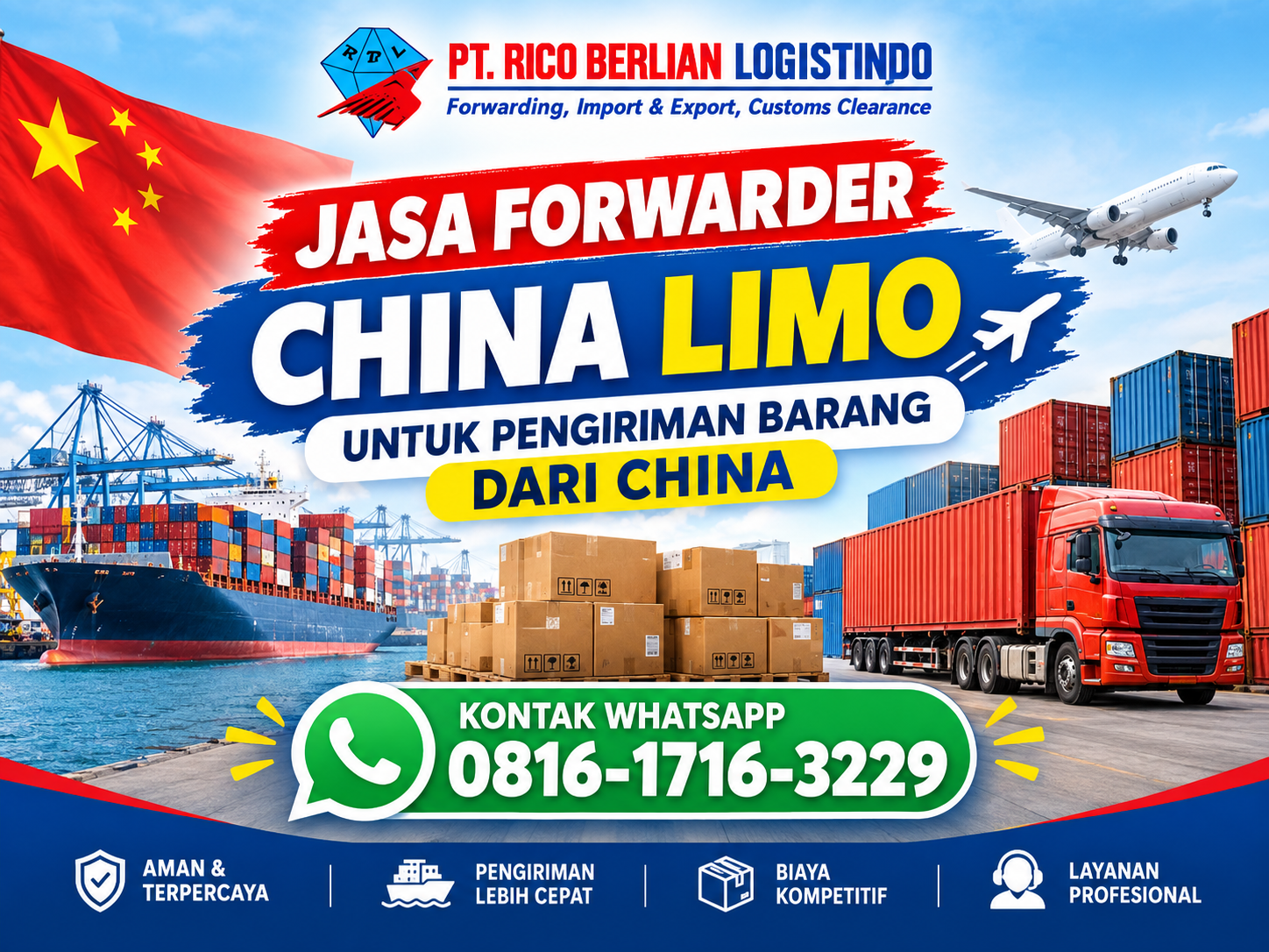 jasa forwarder China Limo untuk pengiriman barang dari China