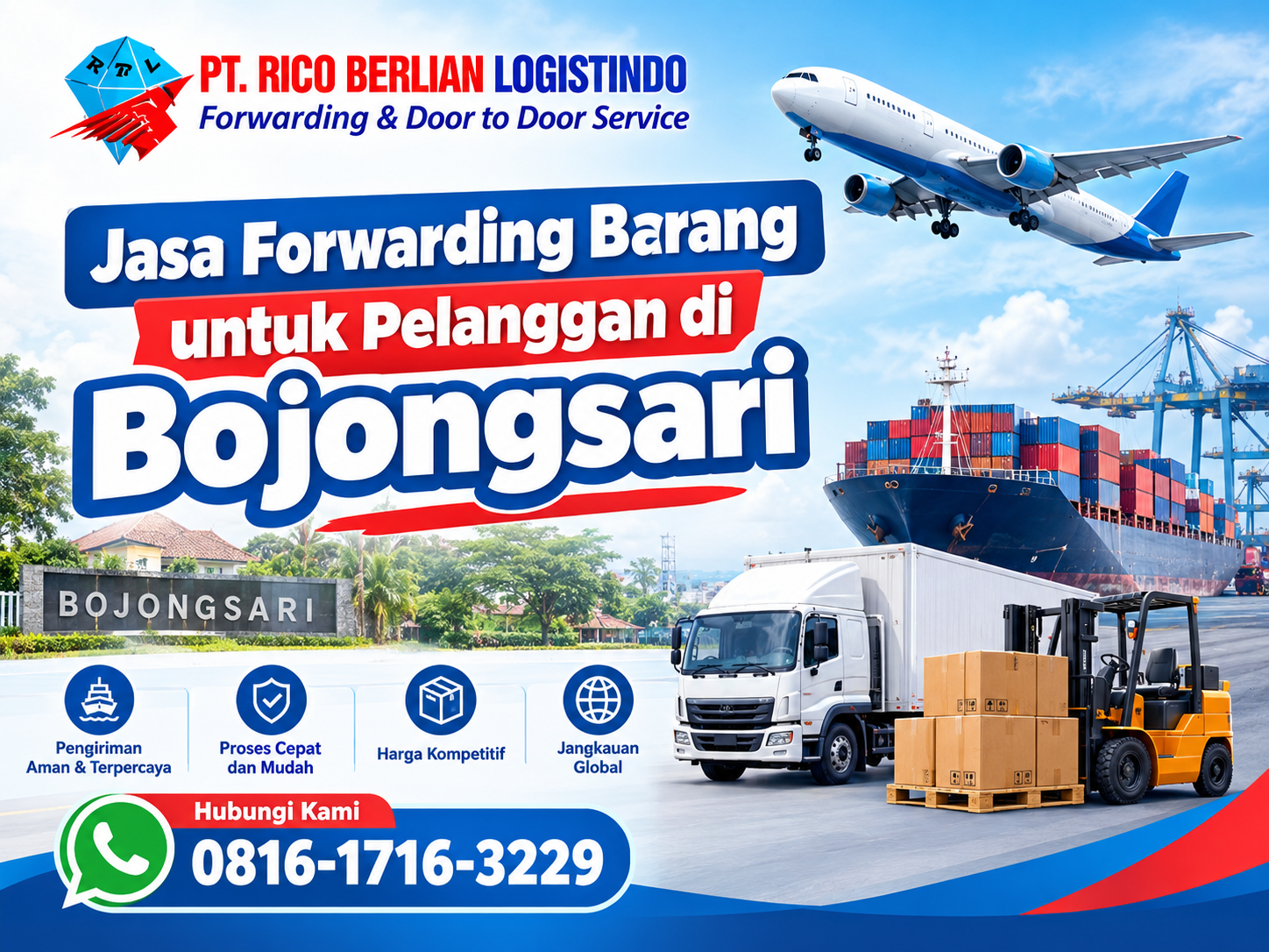 Jasa forwarding barang untuk pelanggan di Bojongsari