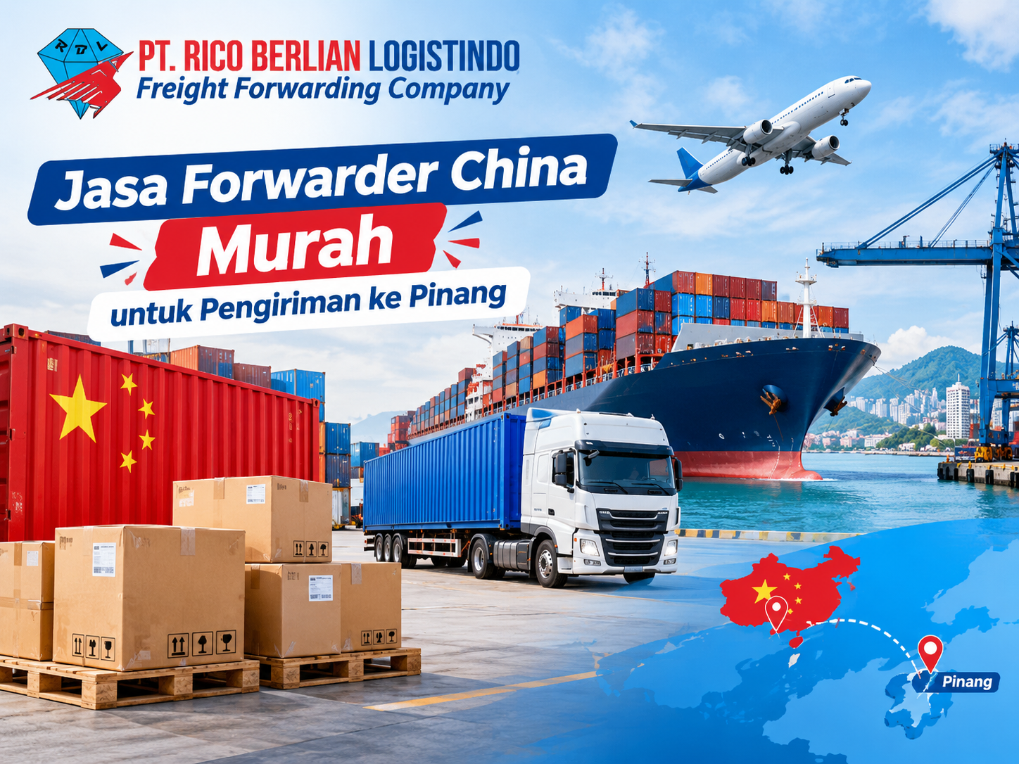 jasa forwarder China murah untuk pengiriman ke Pinang